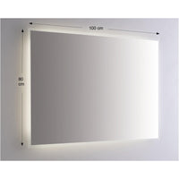 Specchio da Parete Retroilluminato a LED 100X80 cm spessore 4 mm Telagio Grigio in PVC