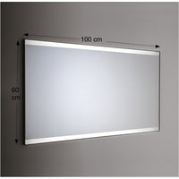 Specchio da Parete Retroilluminato a LED Rettangolare 100X60 cm spessore 4 mm Cornice Alluminio