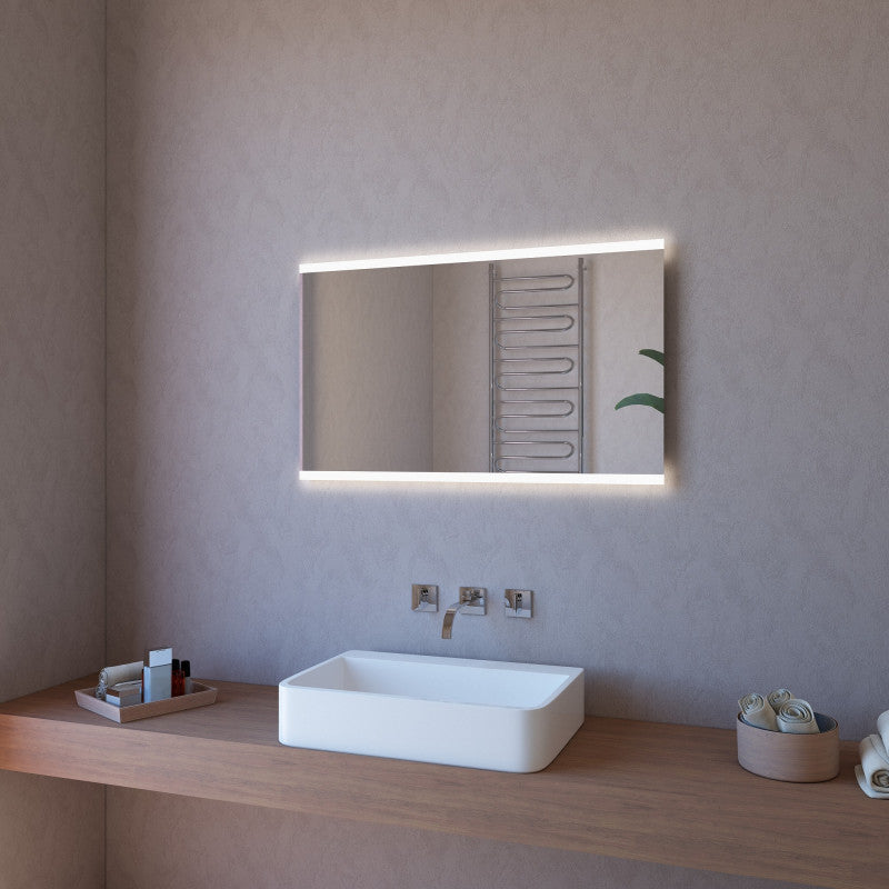 Specchio da Parete Retroilluminato a LED Rettangolare 100X60 cm spessore 4 mm Cornice Alluminio
