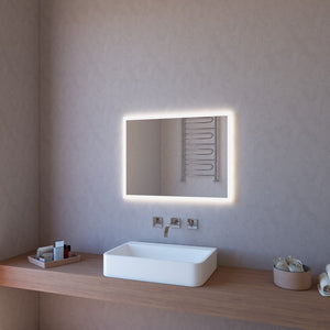 Specchio da Parete Retroilluminato a LED Rettangolare 100x70 cm spessore 4 mm Colore Nero