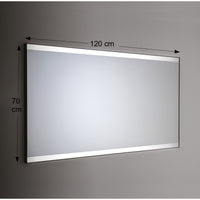 Specchio da Parete Retroilluminato a LED Rettangolare 120X70 cm spessore 4 mm Cornice Bianco