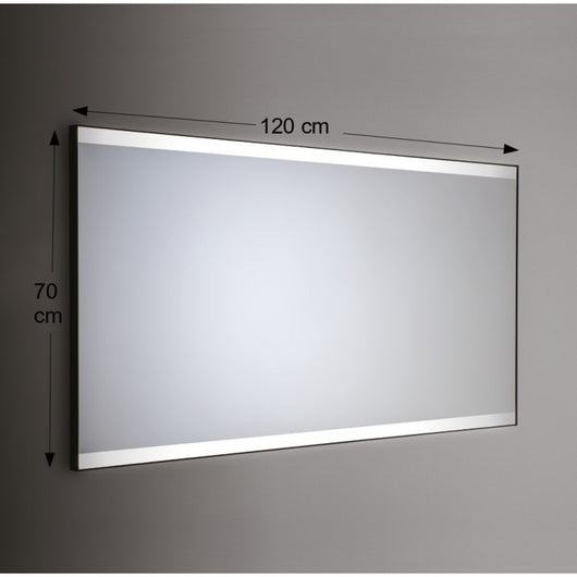 Specchio da Parete Retroilluminato a LED Rettangolare 120X70 cm spessore 4 mm Cornice Bianco