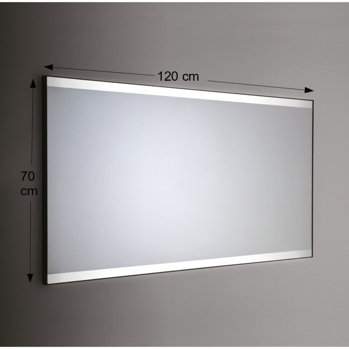 Specchio da Parete Retroilluminato a LED Rettangolare 120X70 cm spessore 4 mm Cornice Bianco
