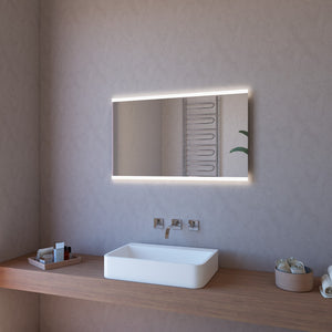 Specchio da Parete Retroilluminato a LED Rettangolare 60x80 cm spessore 4 mm Cornice Bianco