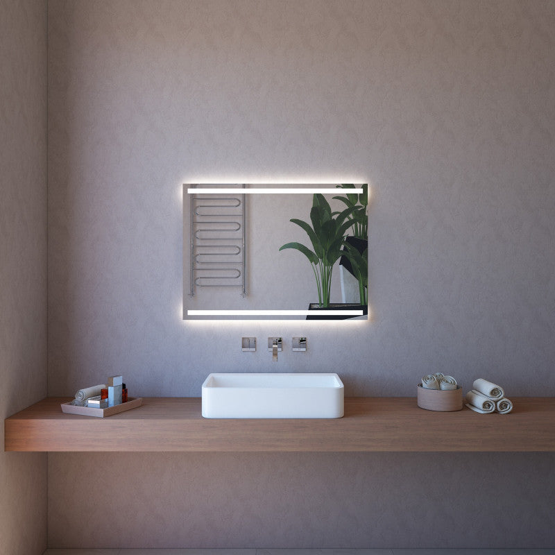 Specchio da Parete Rettangolare 100x70 cm spessore 4 mm Retroilluminato a LED