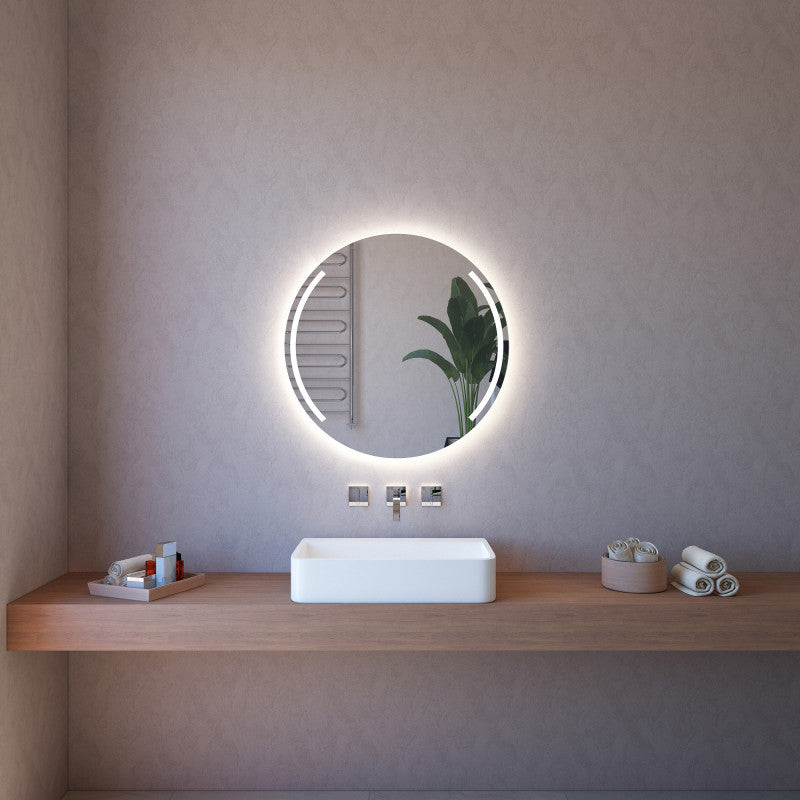 Specchio da Parete Rotondo Diametro 75 cm spessore 4 mm Retroilluminazione a LED