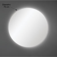 Specchio da Parete Rotondo Diametro 75 cm spessore 4mm con Illuminazione LED