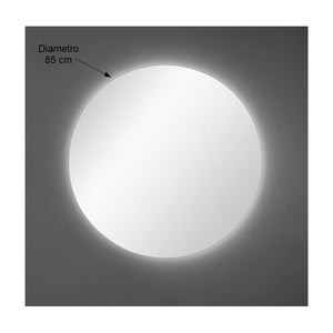 Specchio da Parete Rotondo Diametro 85 cm spessore 4mm con Illuminazione LED