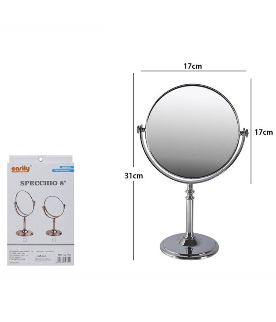 Specchio Da Tavolo 8" Girevole Make Up Trucco Accessorio Bagno Donna 31cm 52772         