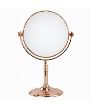 Specchio Da Tavolo Make Up Trucco Accessorio Bagno Oro Rosa Donna 6" 27cm 69414         