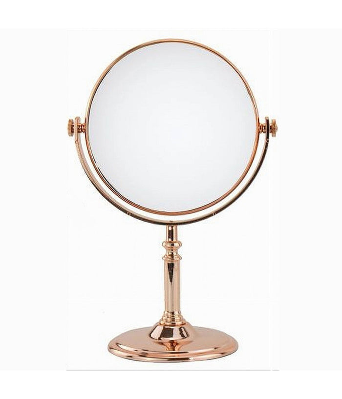 Specchio Da Tavolo Make Up Trucco Accessorio Bagno Oro Rosa Donna 6" 27cm 69414         