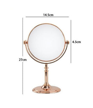 Specchio Da Tavolo Make Up Trucco Accessorio Bagno Oro Rosa Donna 6" 27cm 69414         