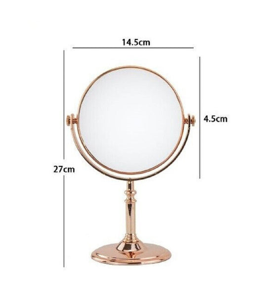 Specchio Da Tavolo Make Up Trucco Accessorio Bagno Oro Rosa Donna 6" 27cm 69414         