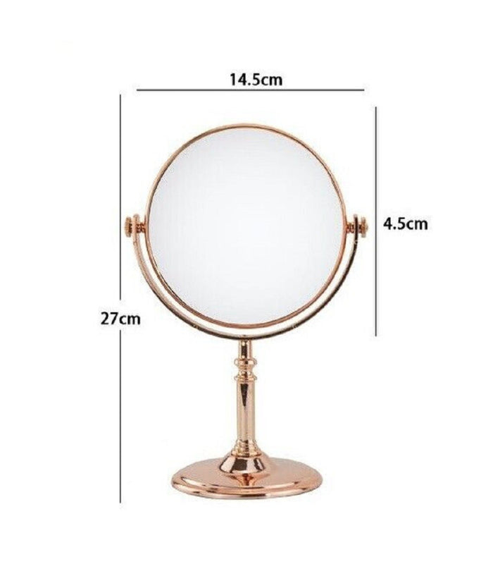 Specchio Da Tavolo Make Up Trucco Accessorio Bagno Oro Rosa Donna 6" 27cm 69414         
