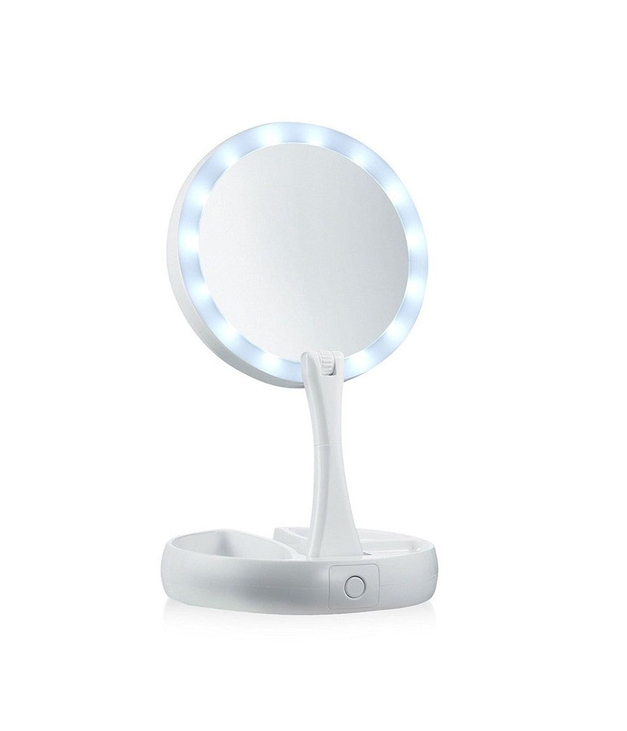 Specchio Da Tavolo Zoom 3x Con Supporto + Rotazione 360 Gradi Donne Bellezza         