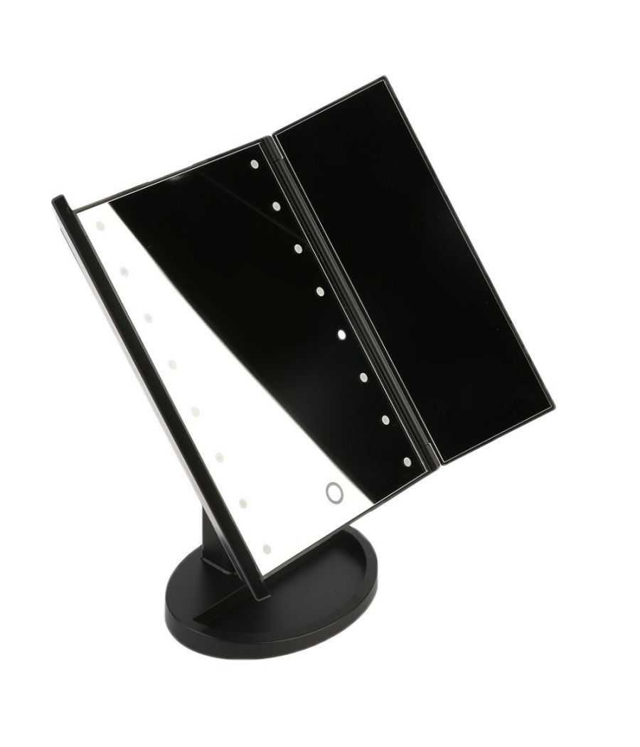 Specchio Da Trucco Illuminato 22 Led Portatile 4 Specchi Make Up 1x 2x 3x 180°         