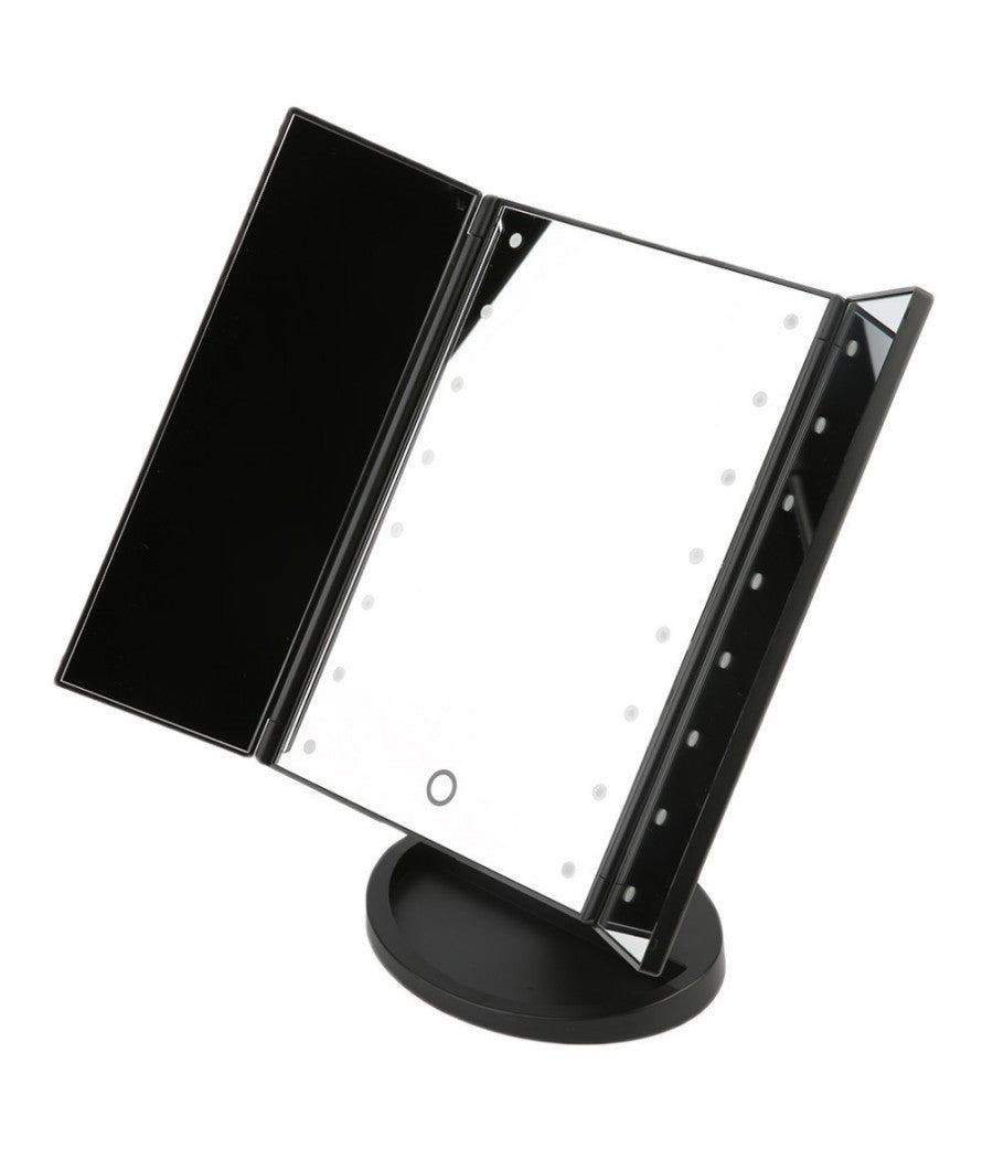 Specchio Da Trucco Illuminato 22 Led Portatile 4 Specchi Make Up 1x 2x 3x 180°         
