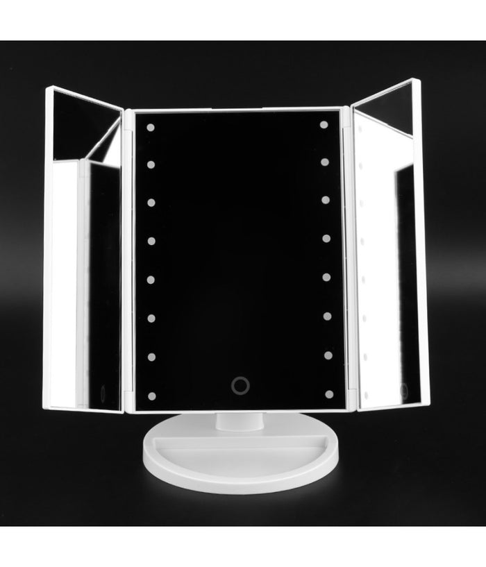 Specchio Da Trucco Illuminato 22 Led Portatile 4 Specchi Make Up 1x 2x 3x 180°         