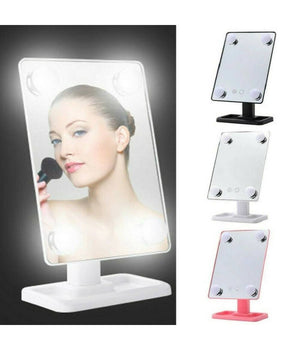 Specchio Da Trucco Illuminato 4 Luci A Led Portatile Trucco Bellezza Da Tavolo         