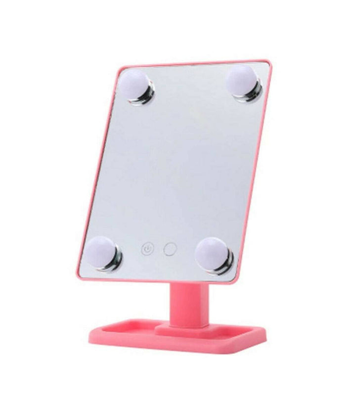 Specchio Da Trucco Illuminato 4 Luci A Led Portatile Trucco Bellezza Da Tavolo         