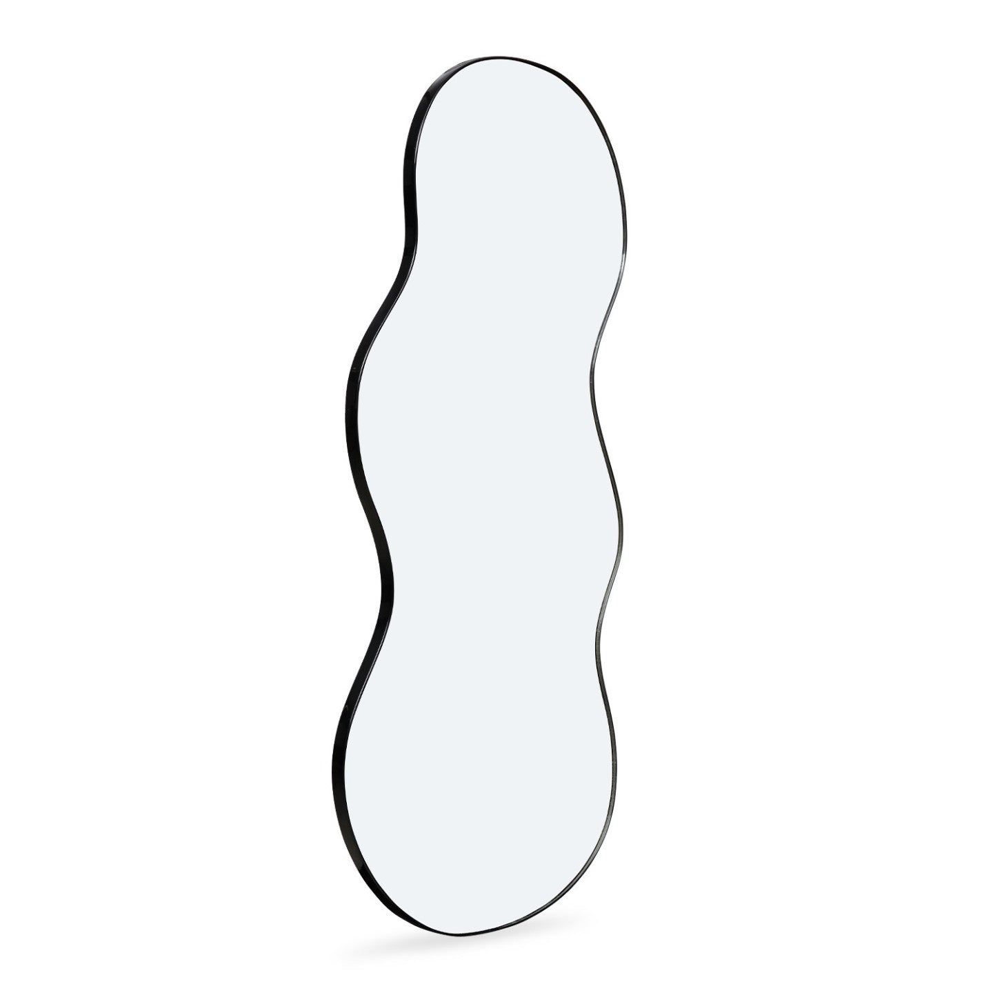IDMarket - Specchio di contorno organico nero 45 x 100 cm