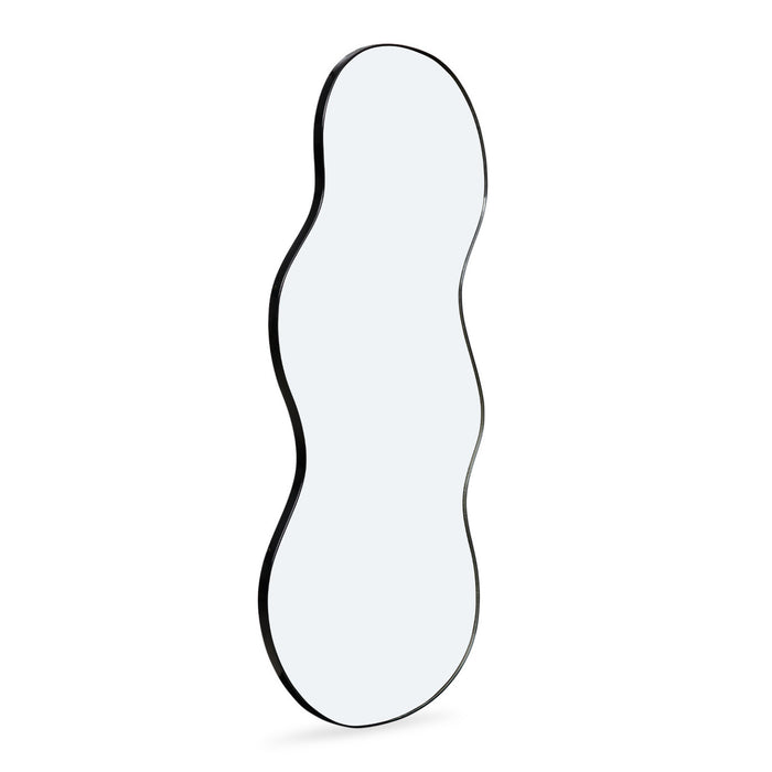 IDMarket - Specchio di contorno organico nero 45 x 100 cm
