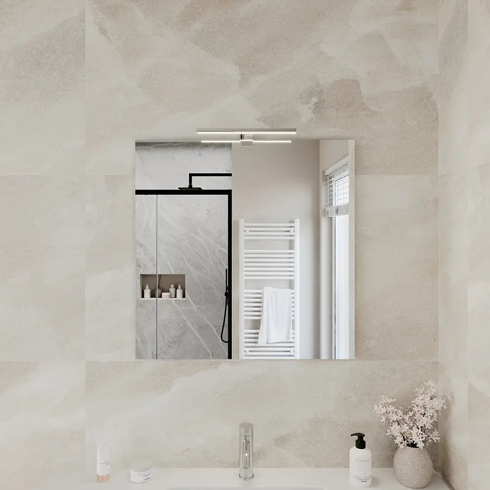 Specchio filolucido 70x70 cm reversibile con applique led | Easy