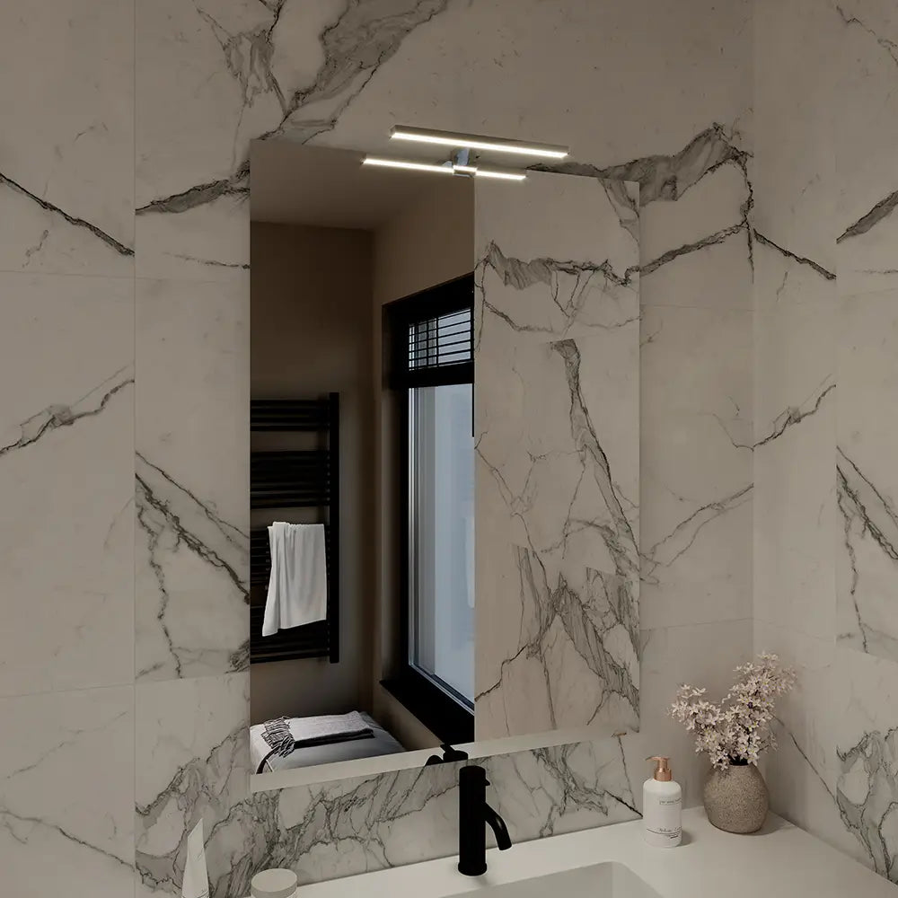 Specchio filolucido 50x70 cm reversibile con applique led | Easy