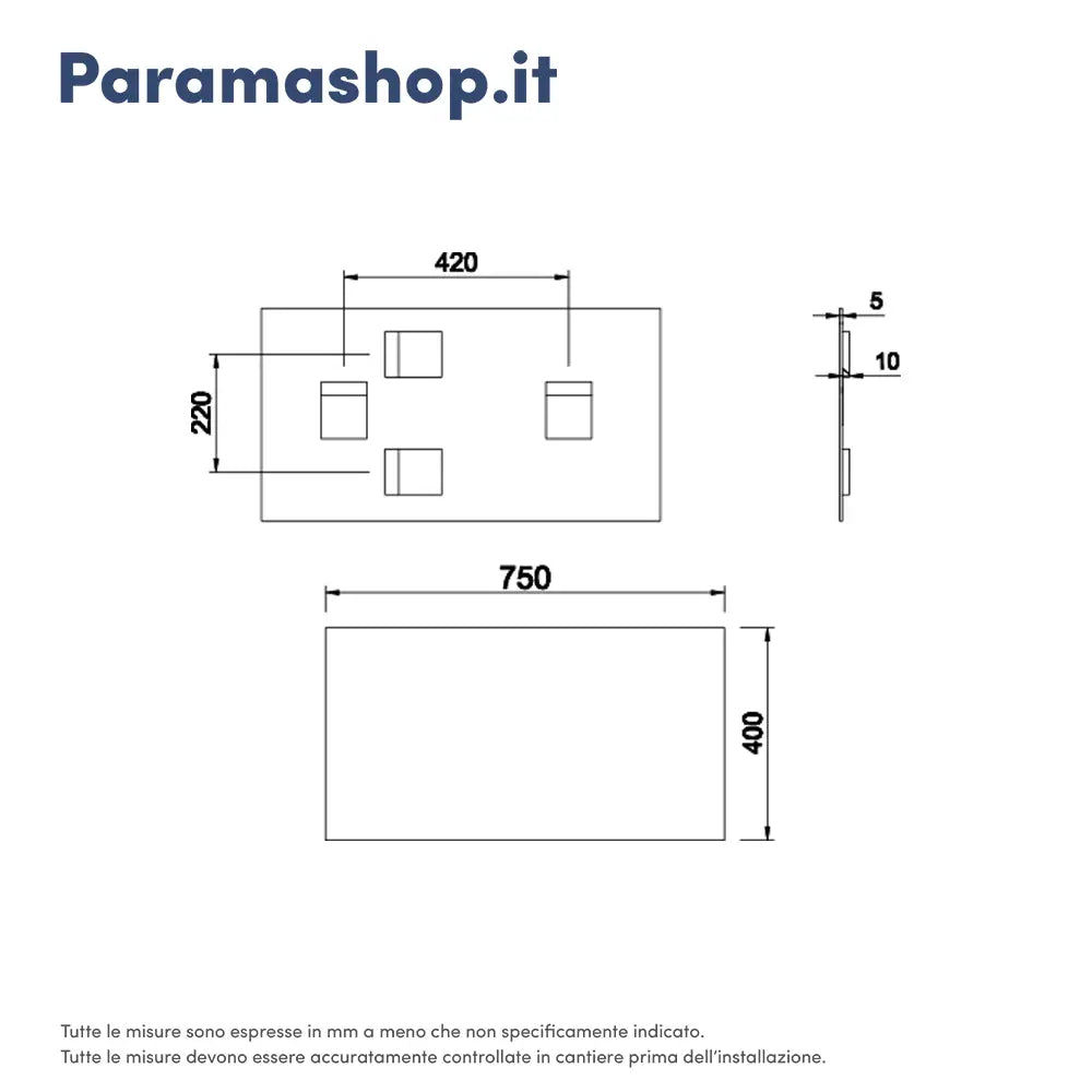 Specchio filolucido 40x75 cm reversibile con applique led | Easy