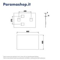 Mobile da bagno sospeso 60cm grigio sabbiato con lavabo e specchio | Hoia
