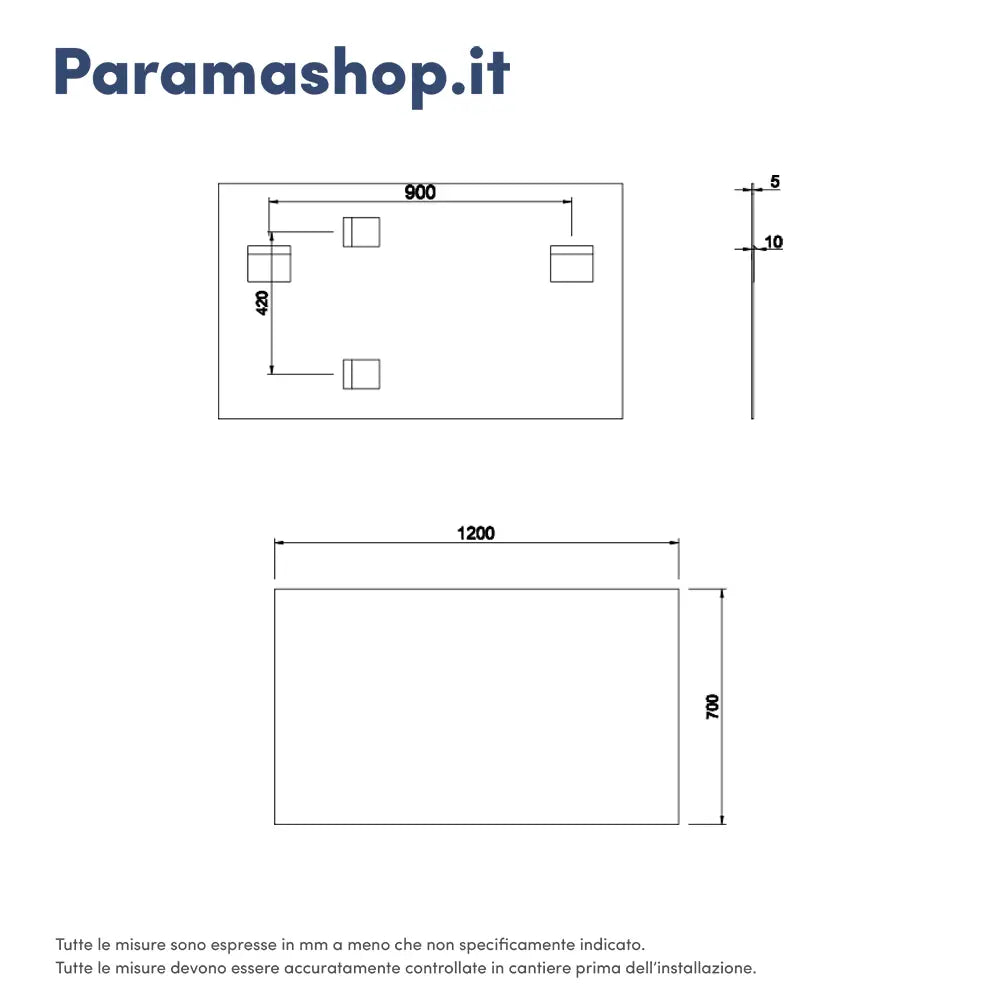 Specchio filolucido 70x120 cm reversibile con applique led | Easy