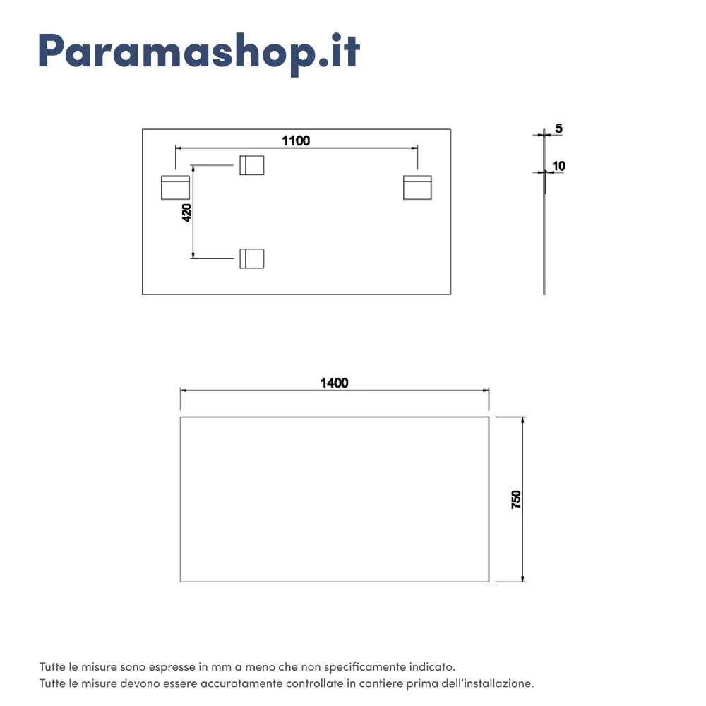 Specchio filolucido 75x140 cm reversibile con applique led | Easy