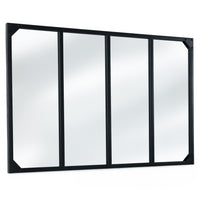 IDMarket - Specchio in vetro a 4 strisce di design industriale 110x70 cm
