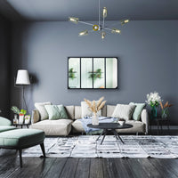 IDMarket - Specchio in vetro a 4 strisce di design industriale 110x70 cm