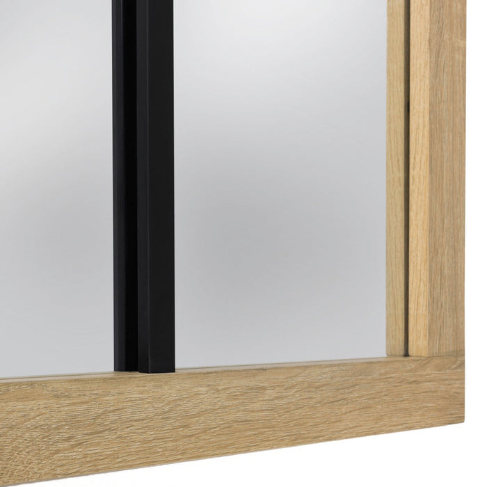 IDMarket - Specchio in vetro a 4 strisce Workshop con cornice in legno dal design industriale 110x70 cm