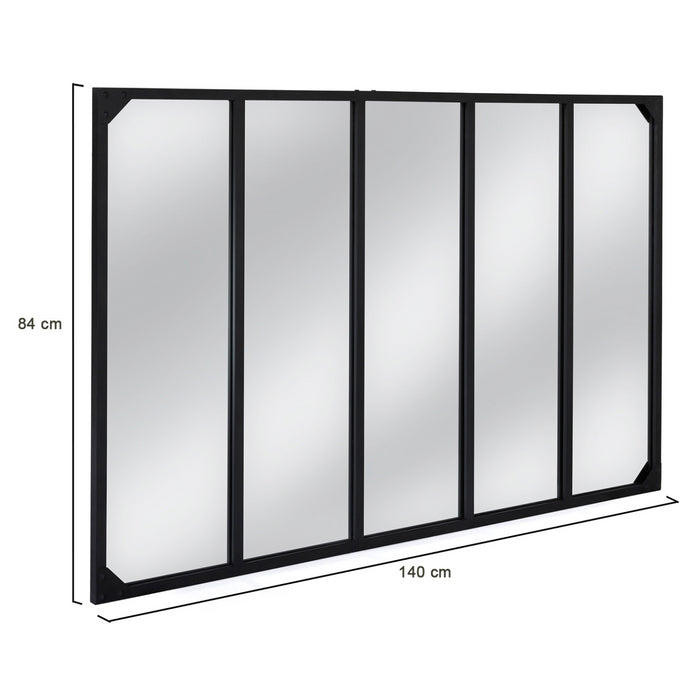 IDMarket - Specchio in vetro a 5 strisce di design industriale 140x84 cm
