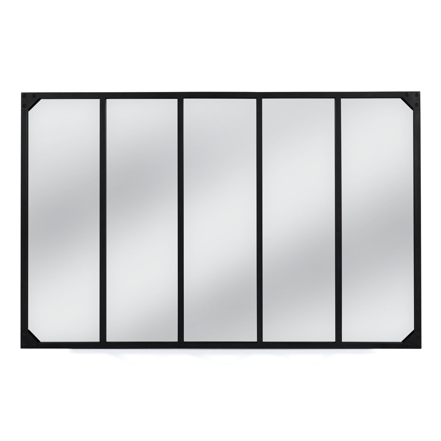 IDMarket - Specchio in vetro a 5 strisce di design industriale 140x84 cm