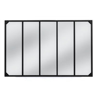 IDMarket - Specchio in vetro a 5 strisce di design industriale 140x84 cm