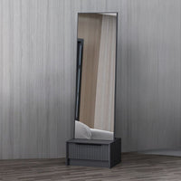 Specchio Kale con base cassetto antracite 54x45x178H