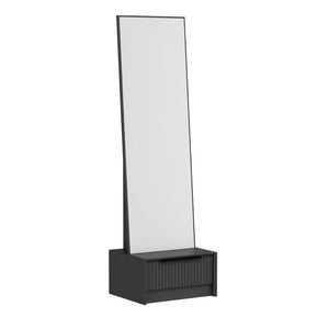 Specchio Kale con base cassetto antracite 54x45x178H