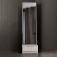 Specchio Kale con base cassetto cashmere 54x45x178H