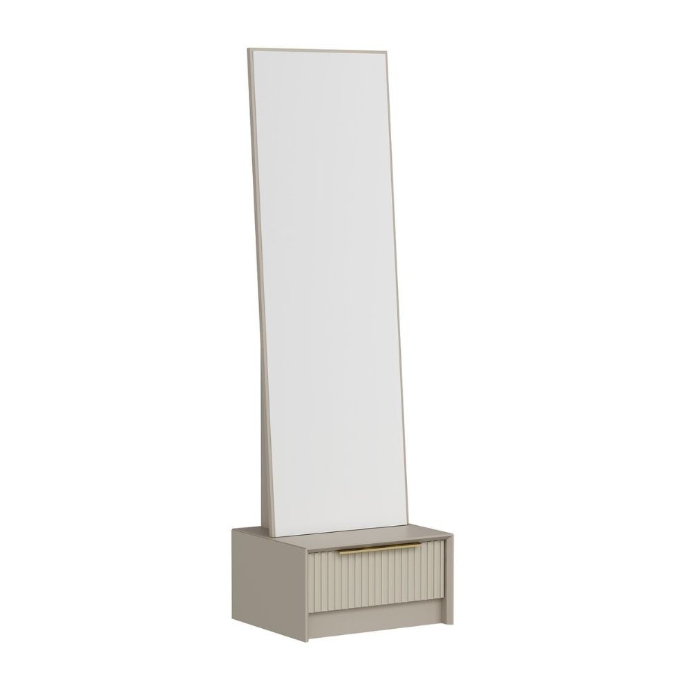 Specchio Kale con base cassetto cashmere 54x45x178H
