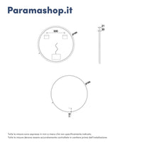 Specchio led tondo Ã˜ 100 cm cornice bianco opaco retroilluminato touch screen luce calda/fredda