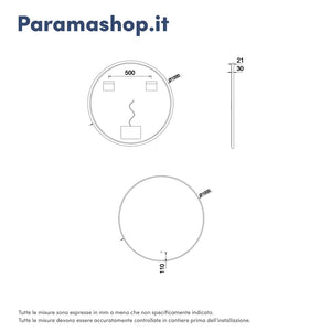 Specchio led tondo Ã˜ 100 cm cornice bianco opaco retroilluminato touch screen luce calda/fredda