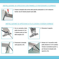 Specchio LED 100x60 cm reversibile con luce naturale