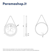 Specchio led Ã˜ 60 cm nero opaco retroilluminato luce calda/fredda con sensore touch-screen