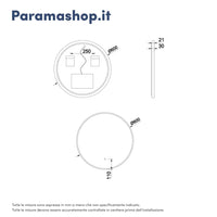 Specchio led tondo Ã˜ 60 cm con cornice nero opaco retroilluminato sensore touch-screen