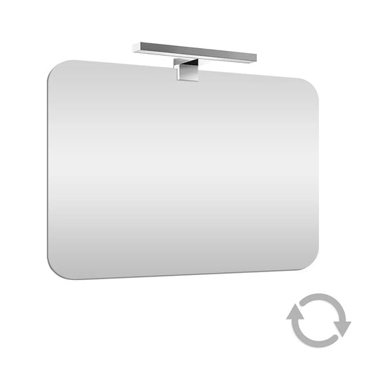 Specchio LED 60x90 cm reversibile con angoli tondi e luce fredda