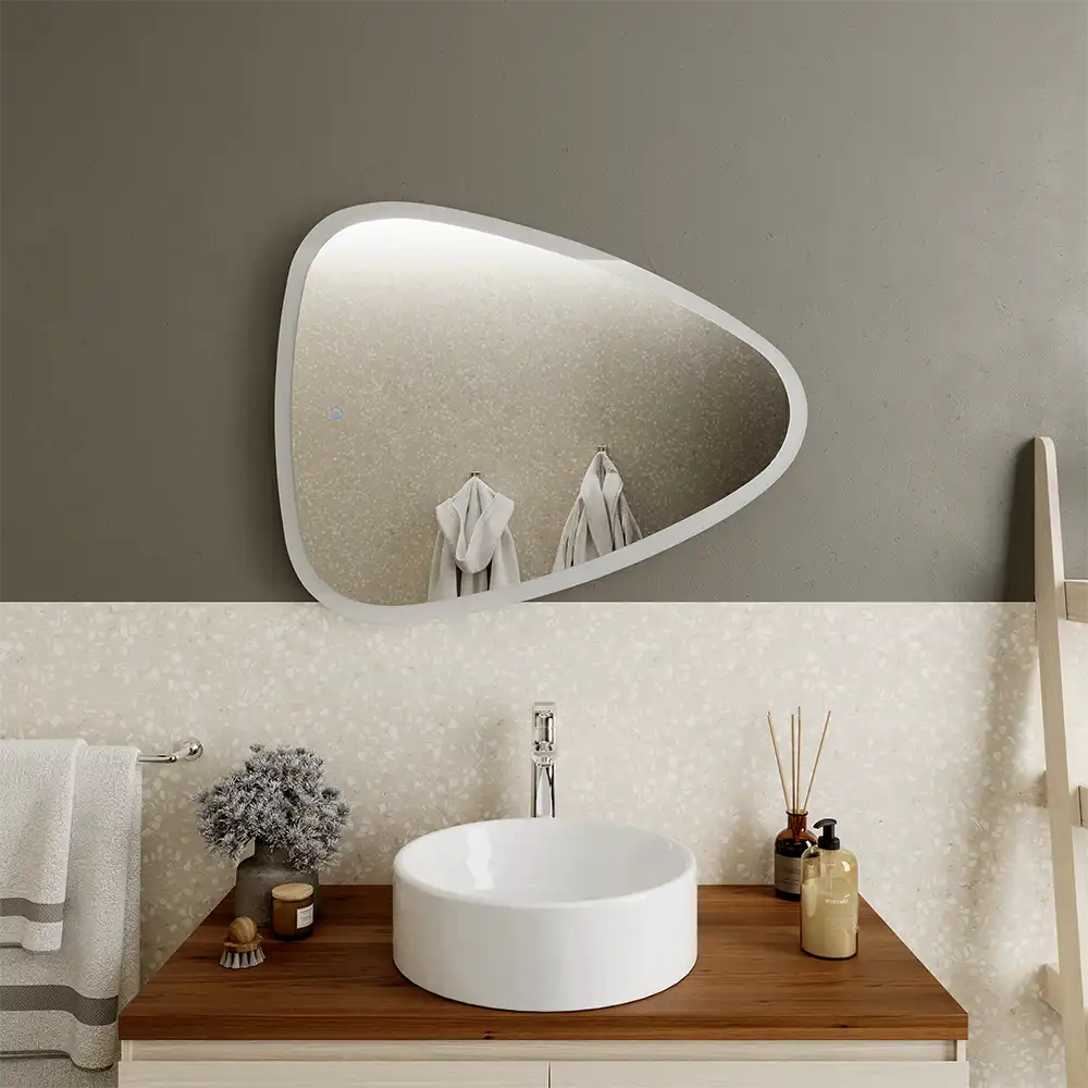Specchio led bagno 80x65 cm reversibile con sensore touch-screen | Diadema