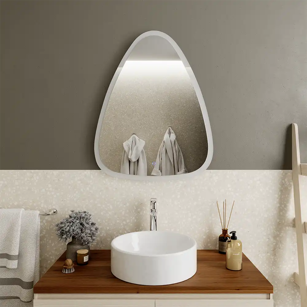 Specchio led bagno 80x65 cm reversibile con sensore touch-screen | Diadema